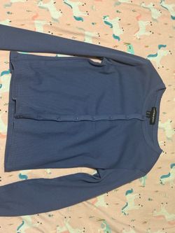 blue button up cardigan