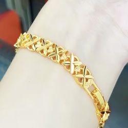 High-Quality Gold-Plated Heart Charm Arab Style Copper Bracelet – Perfect Valentine Gift