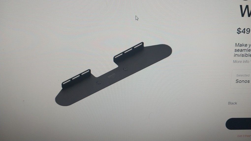 SONOS BEAM WALL MOUNT LIKE NEW