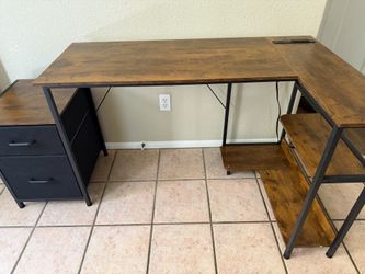 Desk with outlets