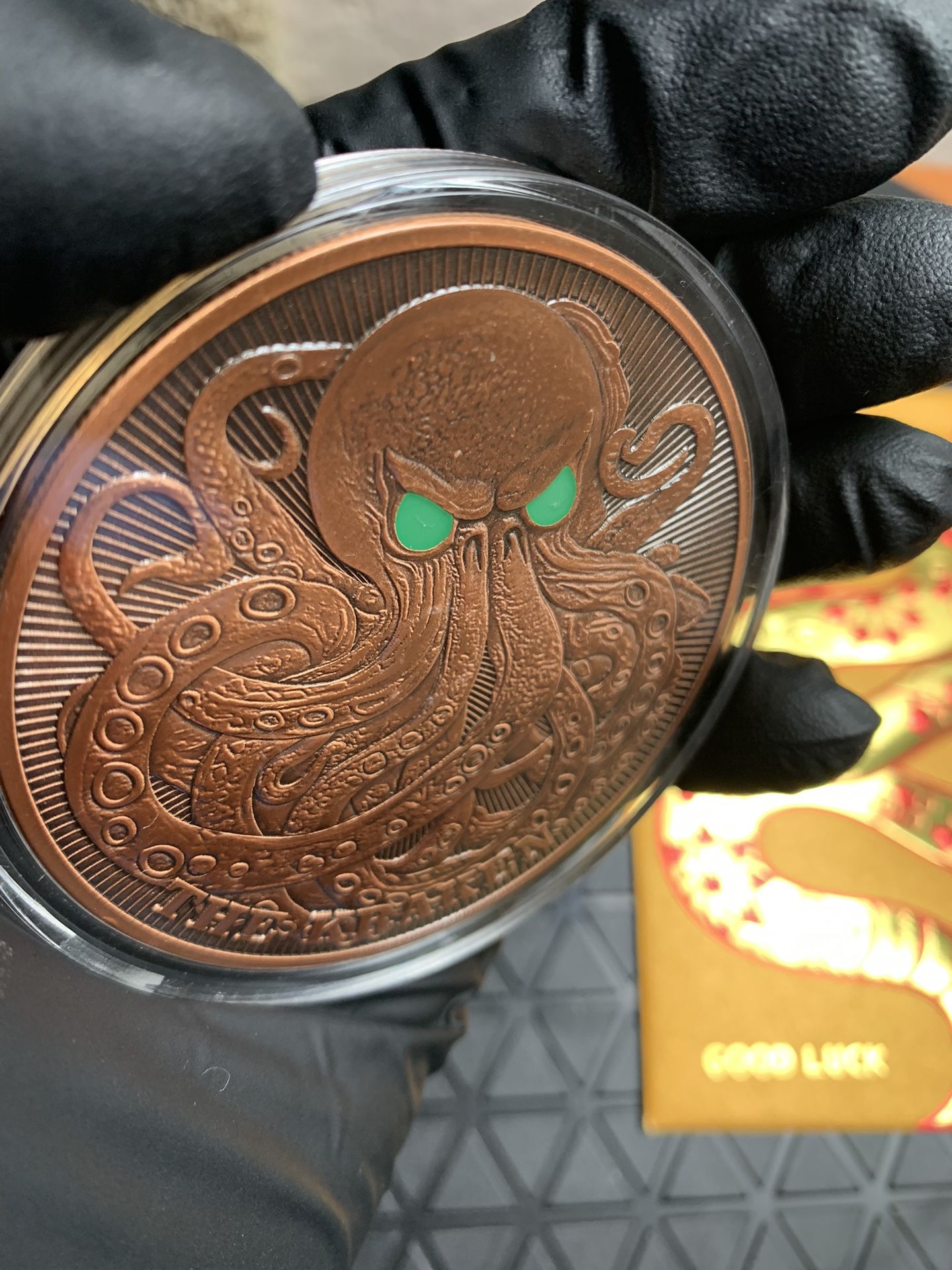 5oz Copper Round - UV/Glowing Kraken 
