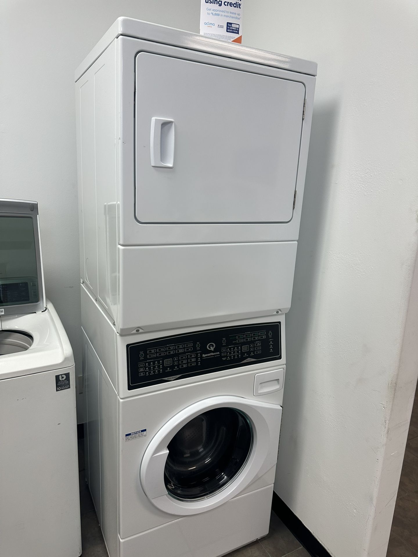 Speed Queen Stacked Washer And Electric Dryer, Professional Series