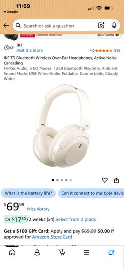 iKF T3 Wireless Over-Ear Headphones