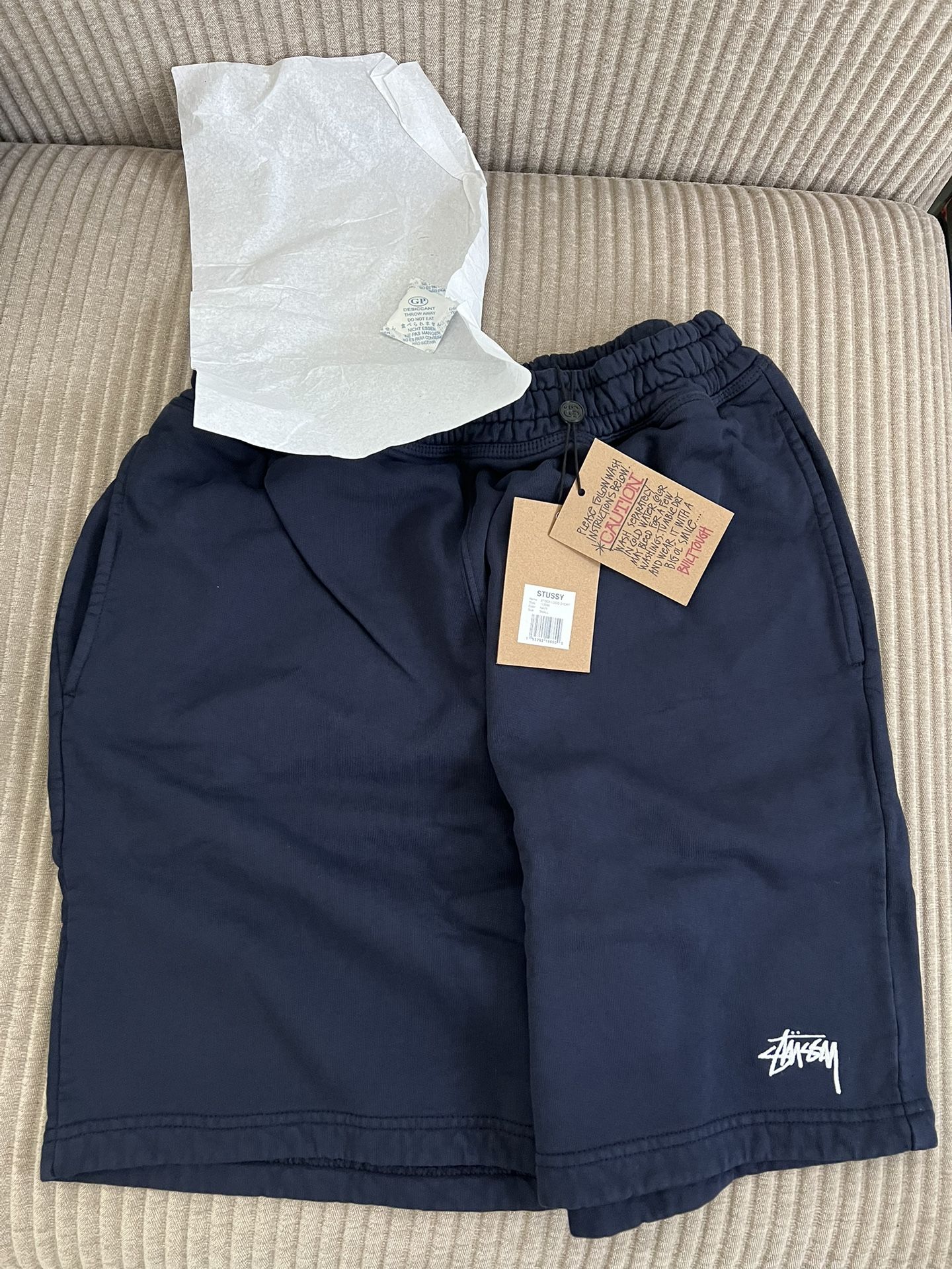 Stussy Sweat Shorts Navy Blue Sz Small - Brand New With Tags