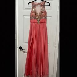 Vintage Coral Pink Long Dress