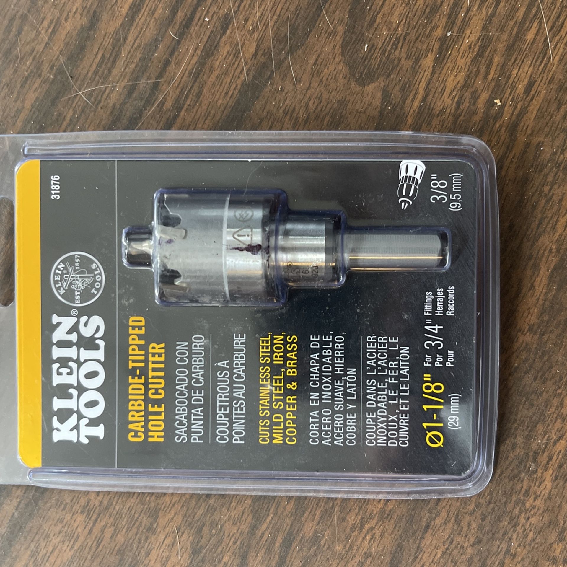 Klein Tools 1-1/8" Carbide Tipped Hole Cutter (31876)
