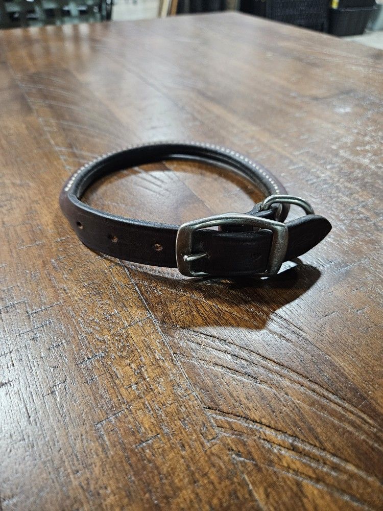 Auburn Leathercrafters Classic Durable Rolled Leather Dog Collar 18"