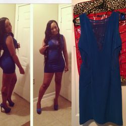 Blue mesh dress