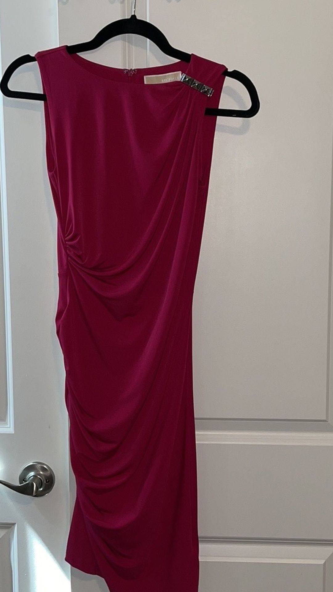 Michael Kors Ruched Studded Shoulder Dress XXS