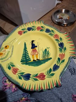 French Faience Fish-Shaped Decorative Plate