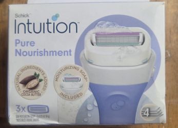 Schick Intuition Refill, Pure Nourishment Razors for Women | Intuition Razor Blades Refill with Organic Cocoa Butter, 3 Count (Pack of 1)