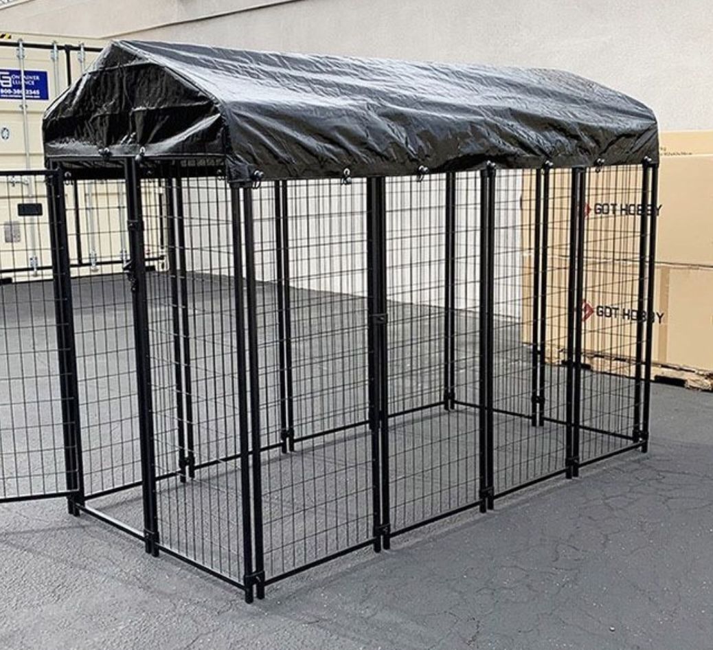 Large Heavy duty Dog Kennel 4’x8’x6’ With Cover