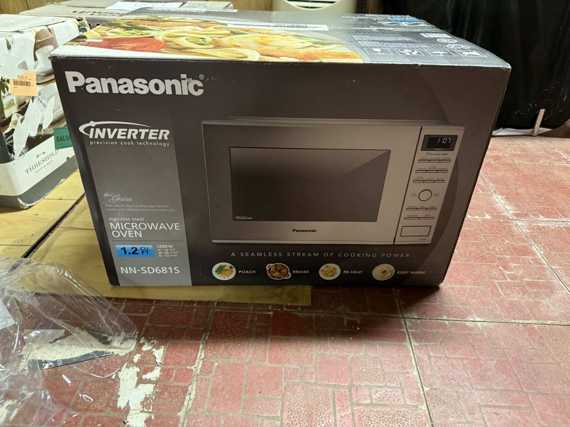 Panasonic 1.2 Cu. Ft. Countertop Built-In Microwave Oven Stainless Steel