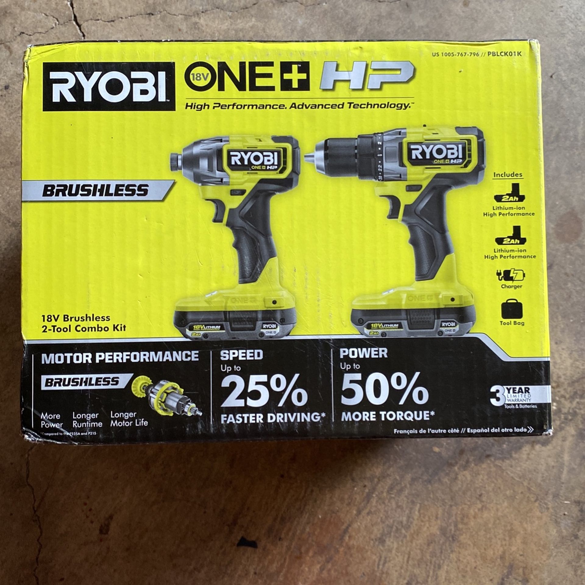 RYOBI ONE+ HP 18V Brushless Cordless 1/2 Drill/Driver and