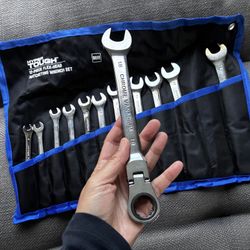 Hyper Tough 12-Piece Flex-Head Ratcheting Wrench Set