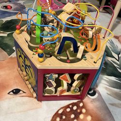 Activity Cube with Farm Theme – Educational Wooden Toys for Toddlers and Kids