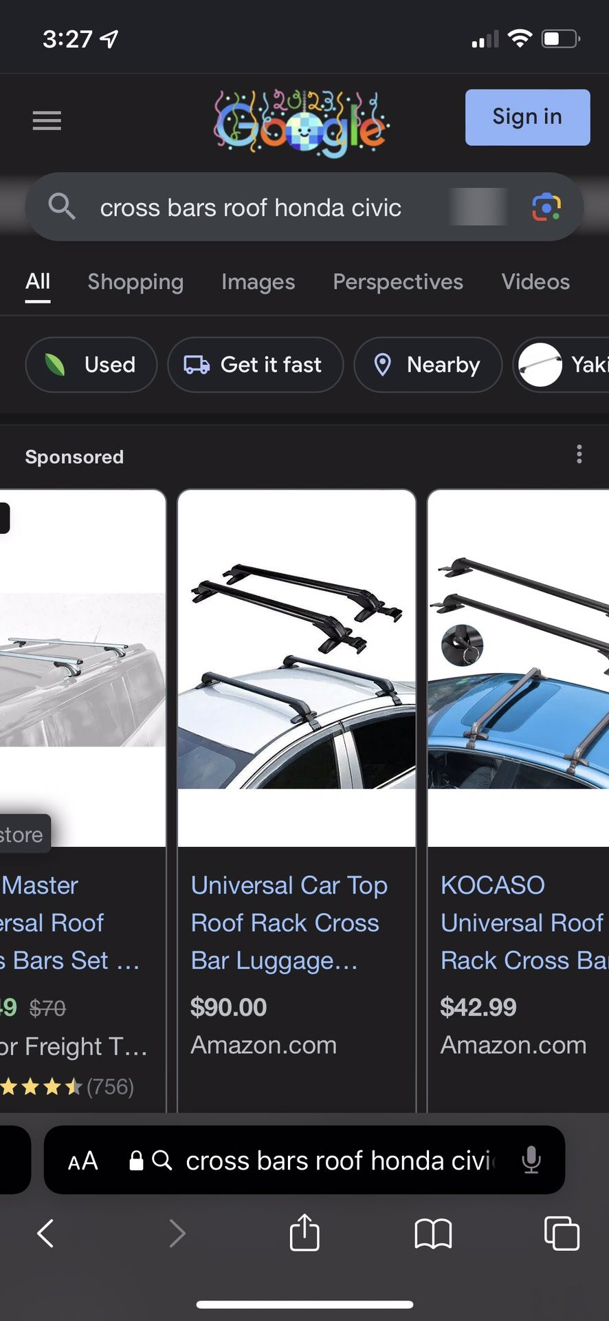 Car Top Roof Rack Honda Civic