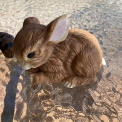 Snuggle Babies Sculpture Collection Ceramic Brown Bunny Rabbit Figurine