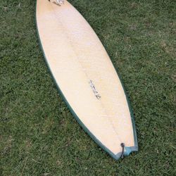 ⭐$250 6'0 Fish Mouth Nose Fish Eye Quad Surfboard Kimo Greene Shortboard With Bat Tail