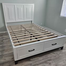 Marine White Queen Platform Bed 