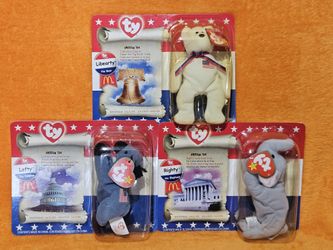 TY Beanie Baby American Trio: Rignty + Lefty & Liberty 