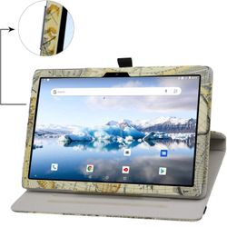 Bige for TECLAST 10.1 inch Rotating Case,360 Degree Rotary Stand with Cute Pattern Cover for TECLAST P20HD 10 inch Tablet/TECLAST M40 10.1" Tablet,Map