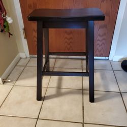 Black Wood Saddle Stool