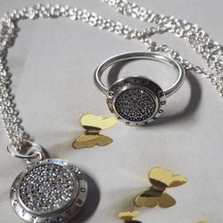 Pandora Signature Ring And Necklace 