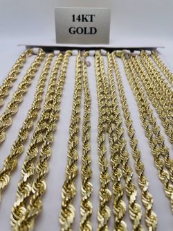 Brand new 14K Diamond Cut Rope Chains! 1-14mm available and in stock.
