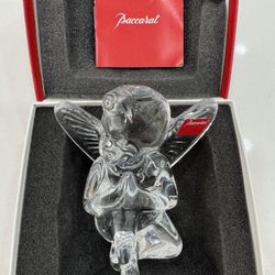BACCARAT Crystal Praying Cherub Angel Crystal Figurine w/ Box