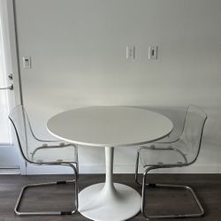 Ikea Round Dining Table & 2 Chairs Moving Sale