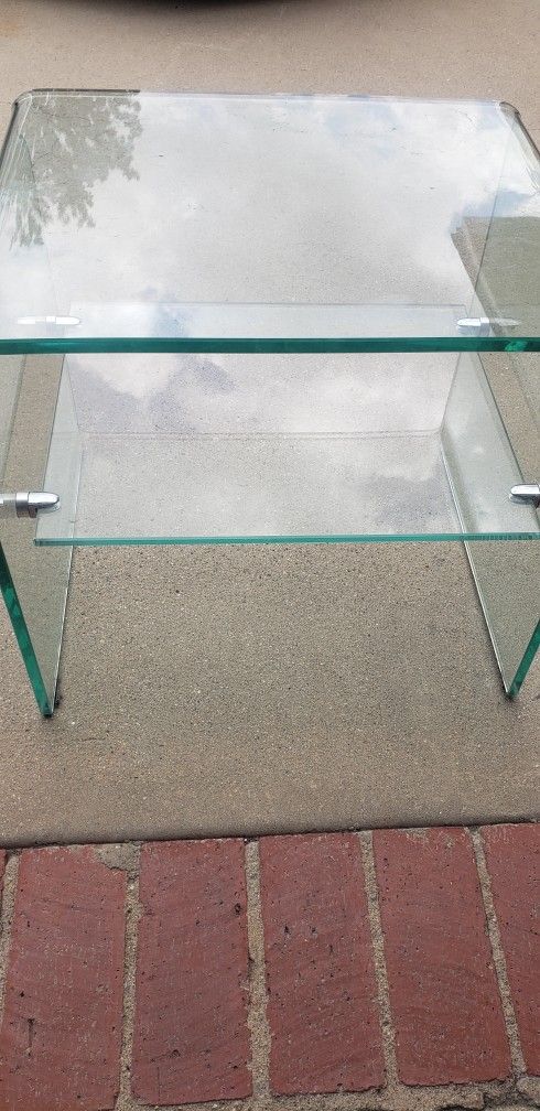 Pair of Modern Glass End Tables