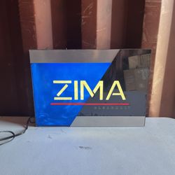 Vintage Zima Clear Malt 20” x 14” Lighted Bar Beer Sign (1993)