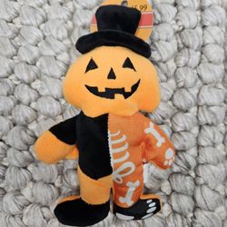 Spooky Village Dog Toy Halloween Jack O Lantern Plush Skeleton Squeaky CVS