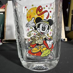 Walt Disney World McDonalds Safari Mickey Mouse Year 2000 Celebration Glass 
