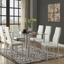 Florian White Dining Set / Dining table and Chairs 