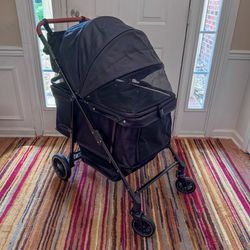 Black All Terrain Zipperless Pet Dog Cat Wagon Stroller w/ Adjustable Handle -$130 Retail