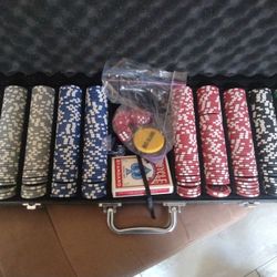 Poker Chip Casino  Set $10 All You See Here Chips N Cards N Dice No Case