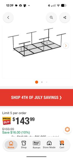 Fleximount 3x8 ceiling storage rack (43 Ave and Baseline in Laveen)
