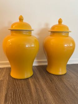 Two Yellow Temple Jars