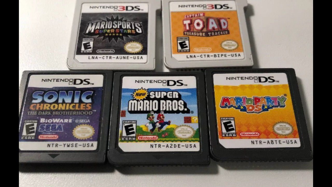 Lot Of 5 Nintendo 3ds Games Mario Sports, Toad Treasure Tracker, Mario Bros More All games works perfectly Pickup Acton ma or ships for $3