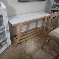 Marble Top Wooden Sofa Table $20.00