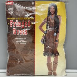 Cowboys and Native Americans fringed dress costume - Adult size