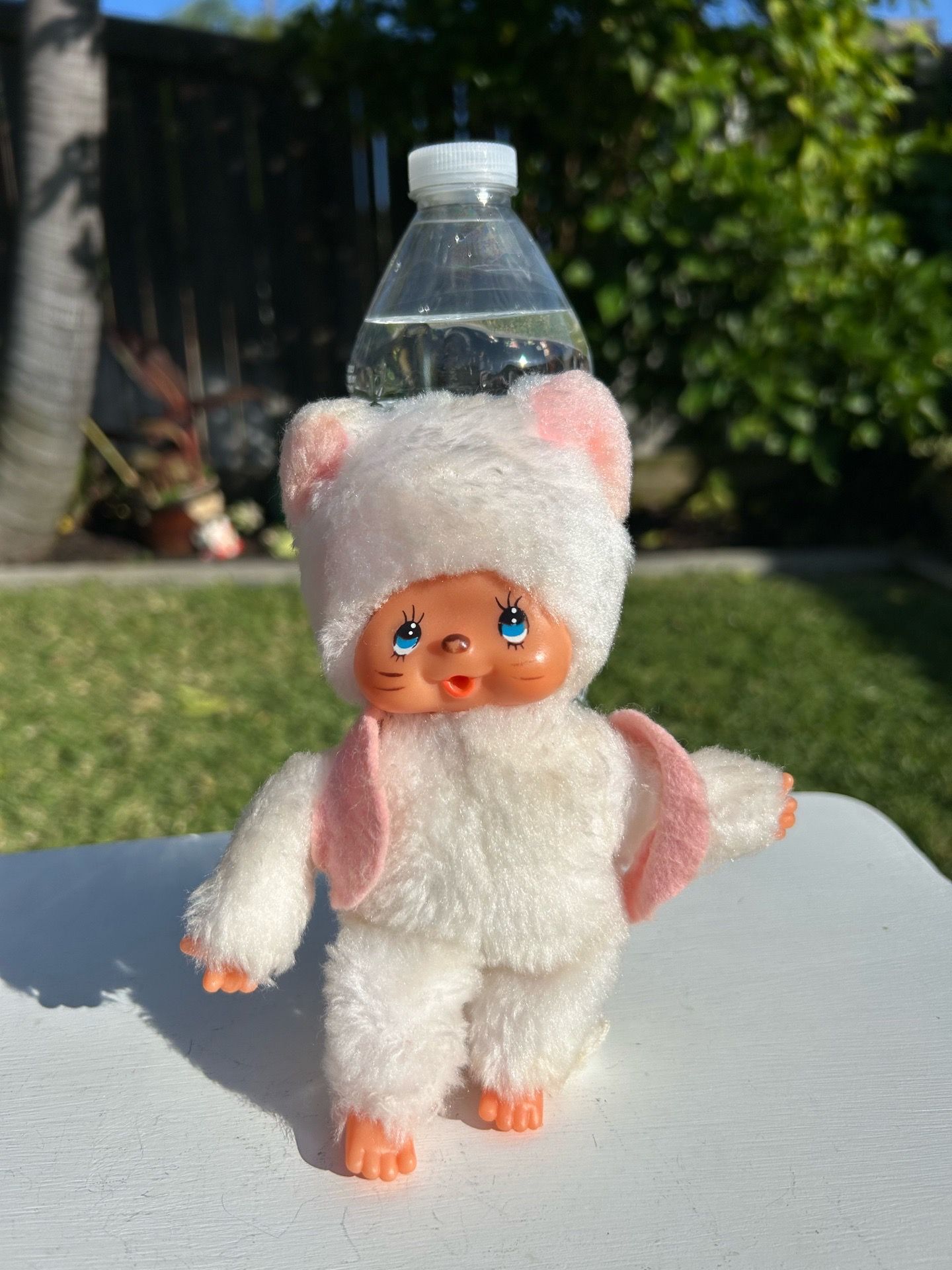 6” Vintage White Cat Cuddle Wit /Monchhichi Friends