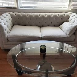 Glass top coffee table