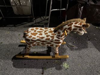 Giraffe Print Plush Rocking Horse