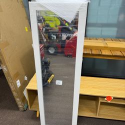 Jewelry Cabinet With Lights, Lockable Jewelry Organizer Rotatable Full Length Mirror, Wall Mounted/Door Hanging, 47.2-