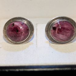 Vintage Sterling silver purple stone earrings