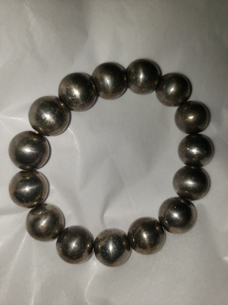 Sterling silver bead elastic bracelet