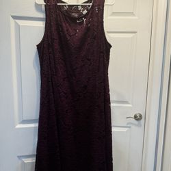 Dark Purple Lace Liz Clairborne Dress, 20W